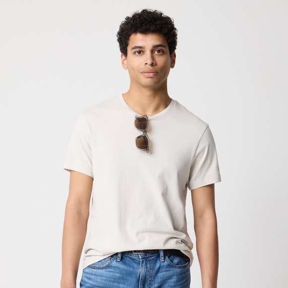 J.Crew Men’s Slim-Washed Cotton T-Shirt Size Small Stone Beige Crewneck Tee NWT - Picture 1 of 8